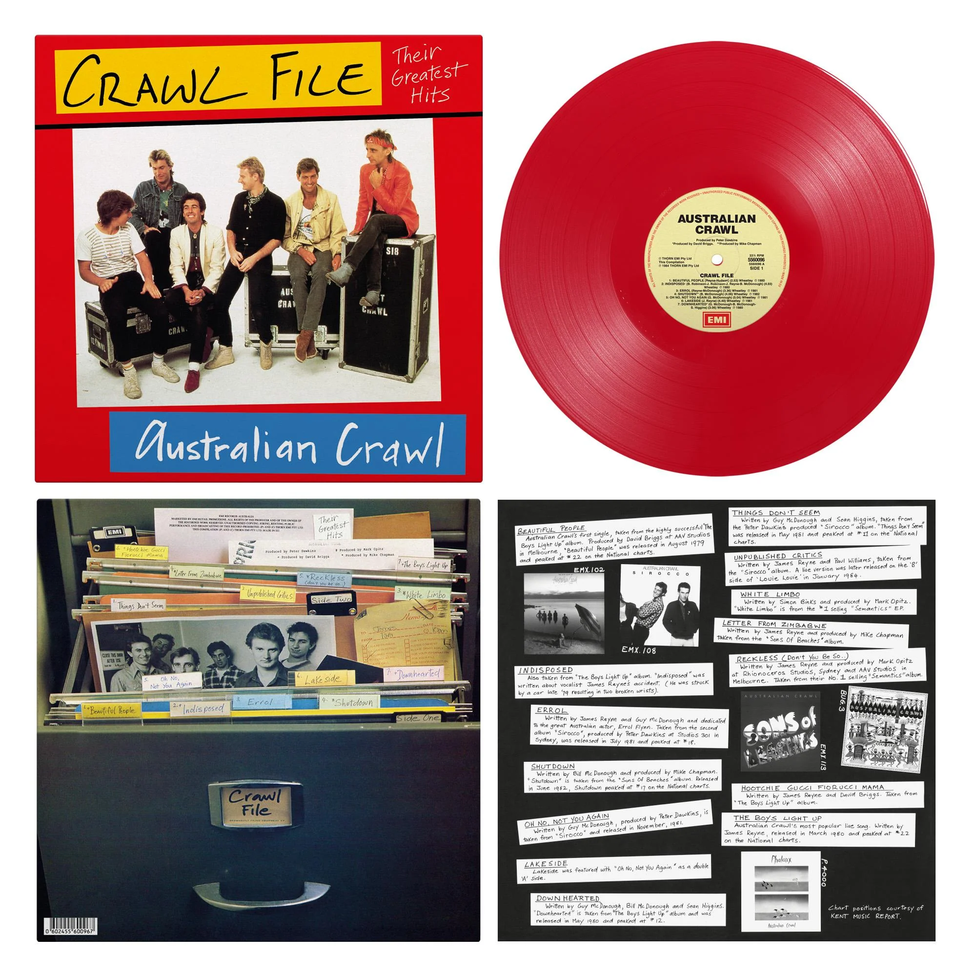 Australian Crawl - Crawl File - Red Vinyl LP Record - Image 2