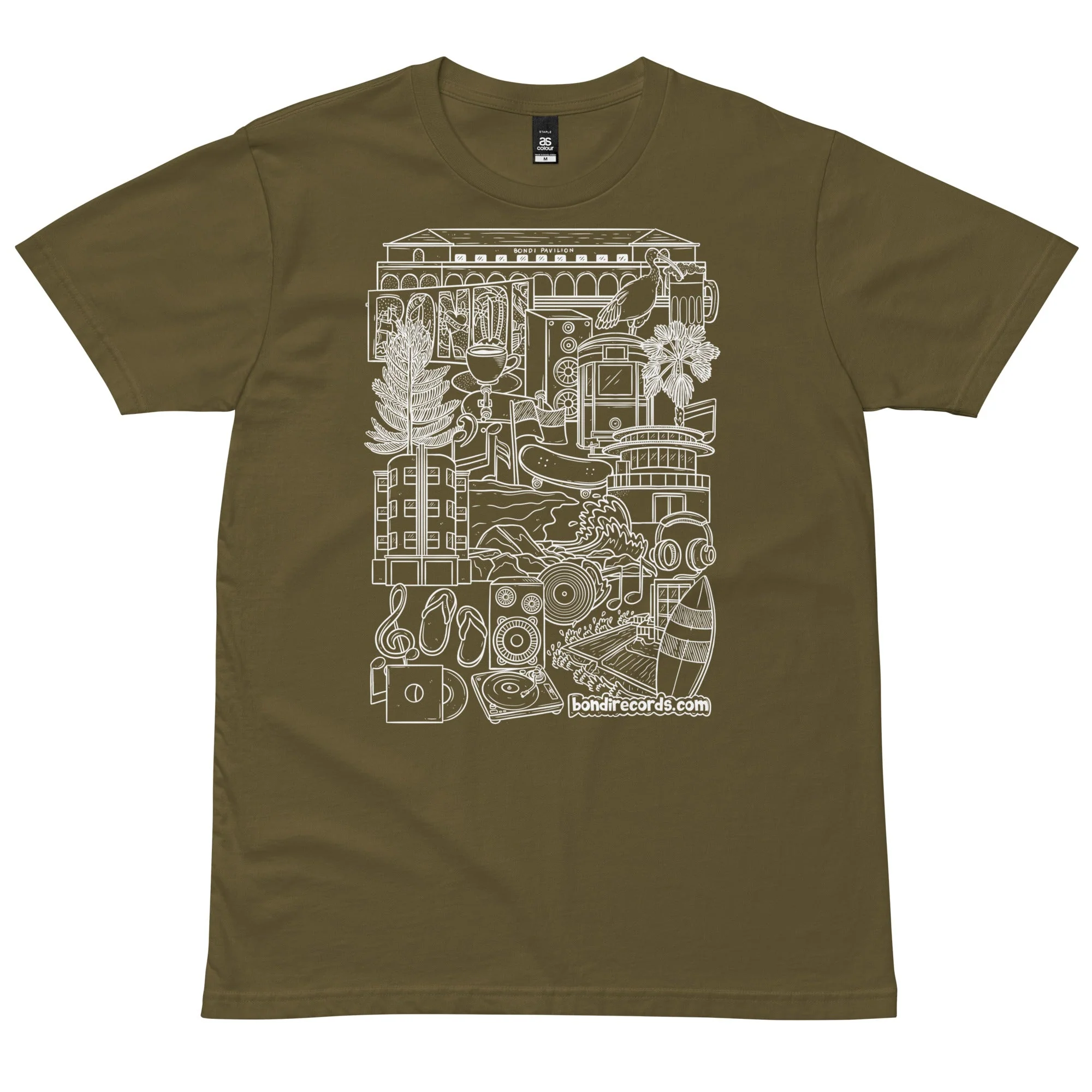 Bondi Records men's illustration t-shirt - dark - Image 3