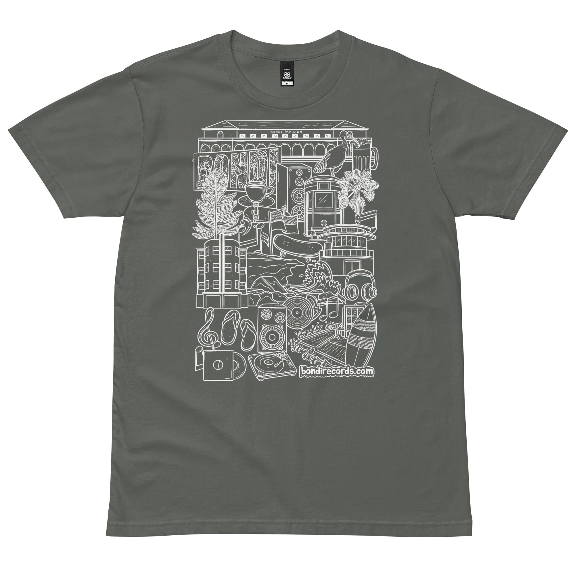 Bondi Records men's illustration t-shirt - dark - Image 4