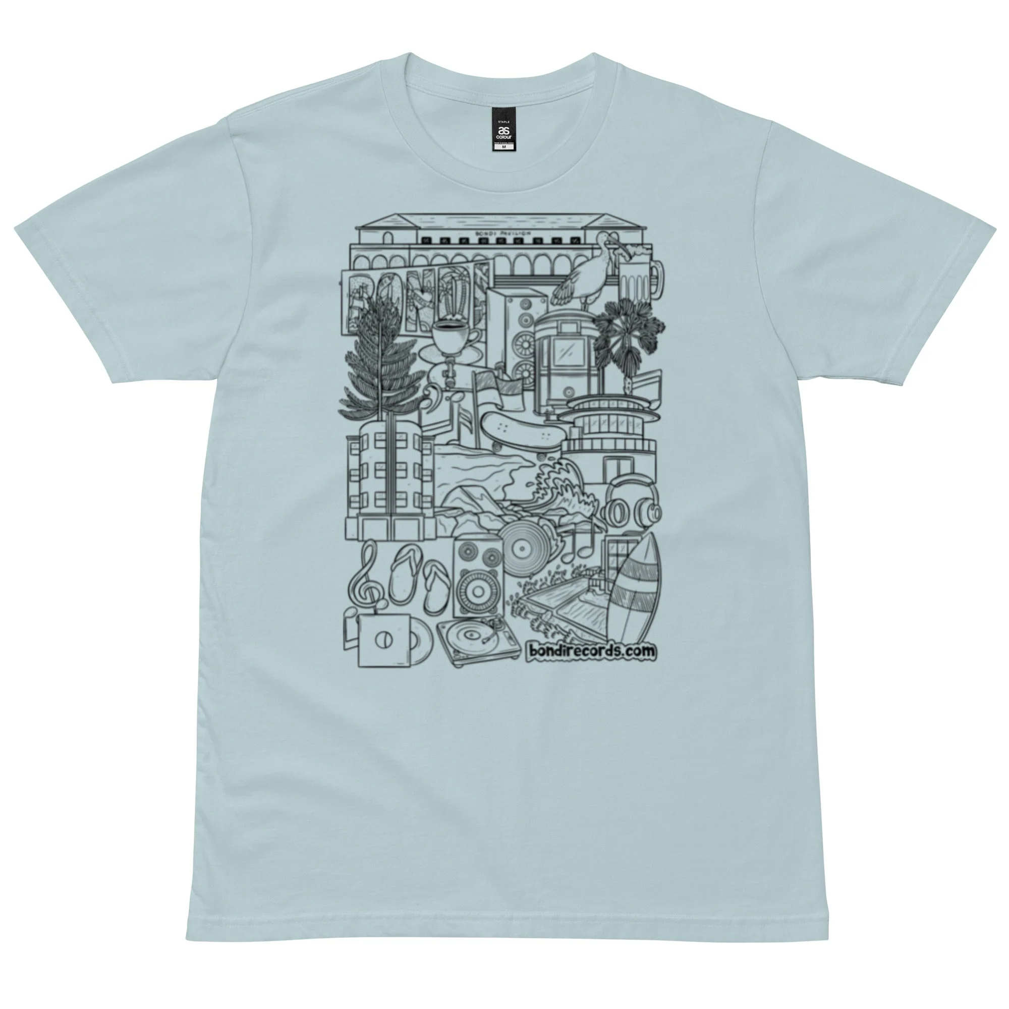 Bondi Records men's illustration t-shirt - light - Image 3