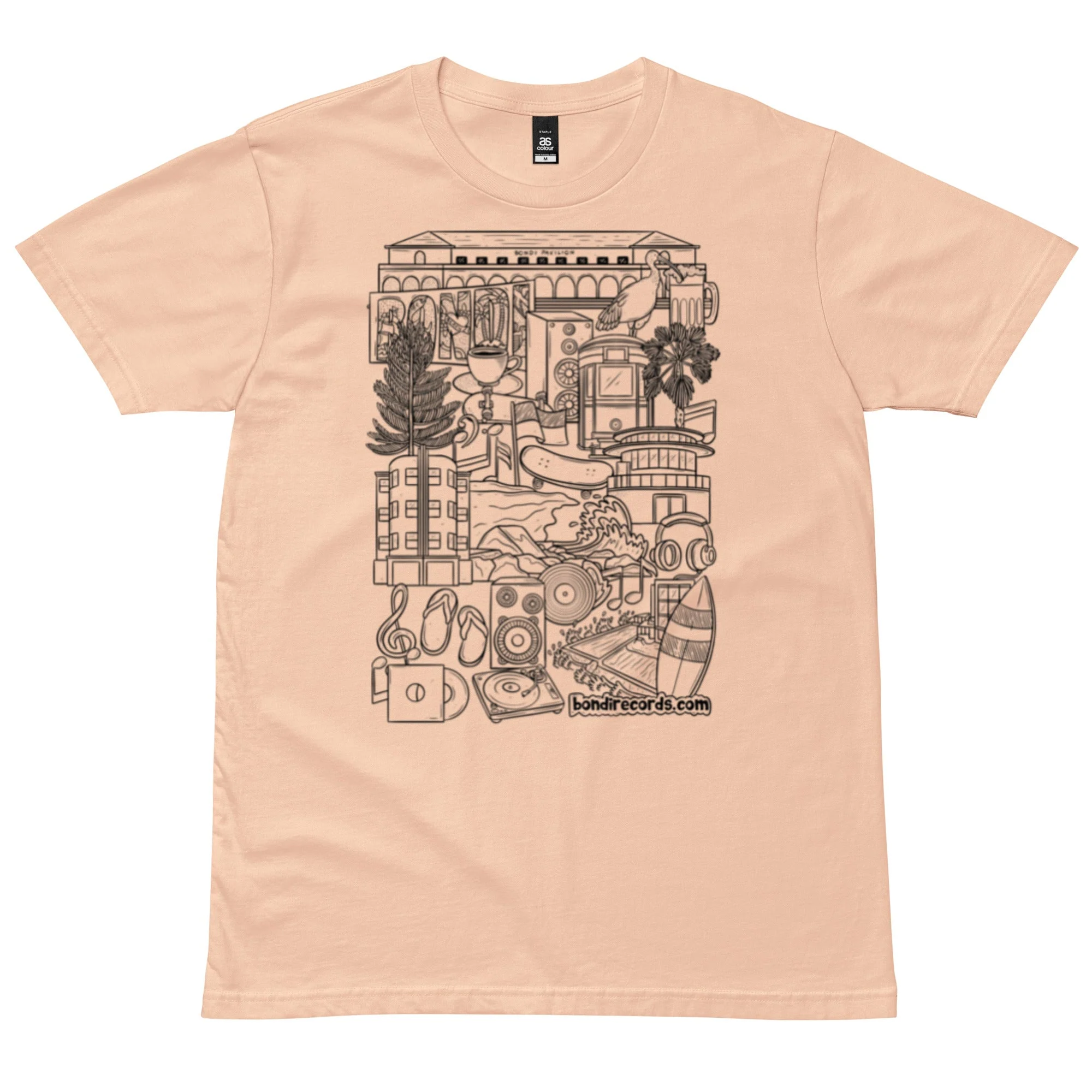 Bondi Records men's illustration t-shirt - light - Image 4