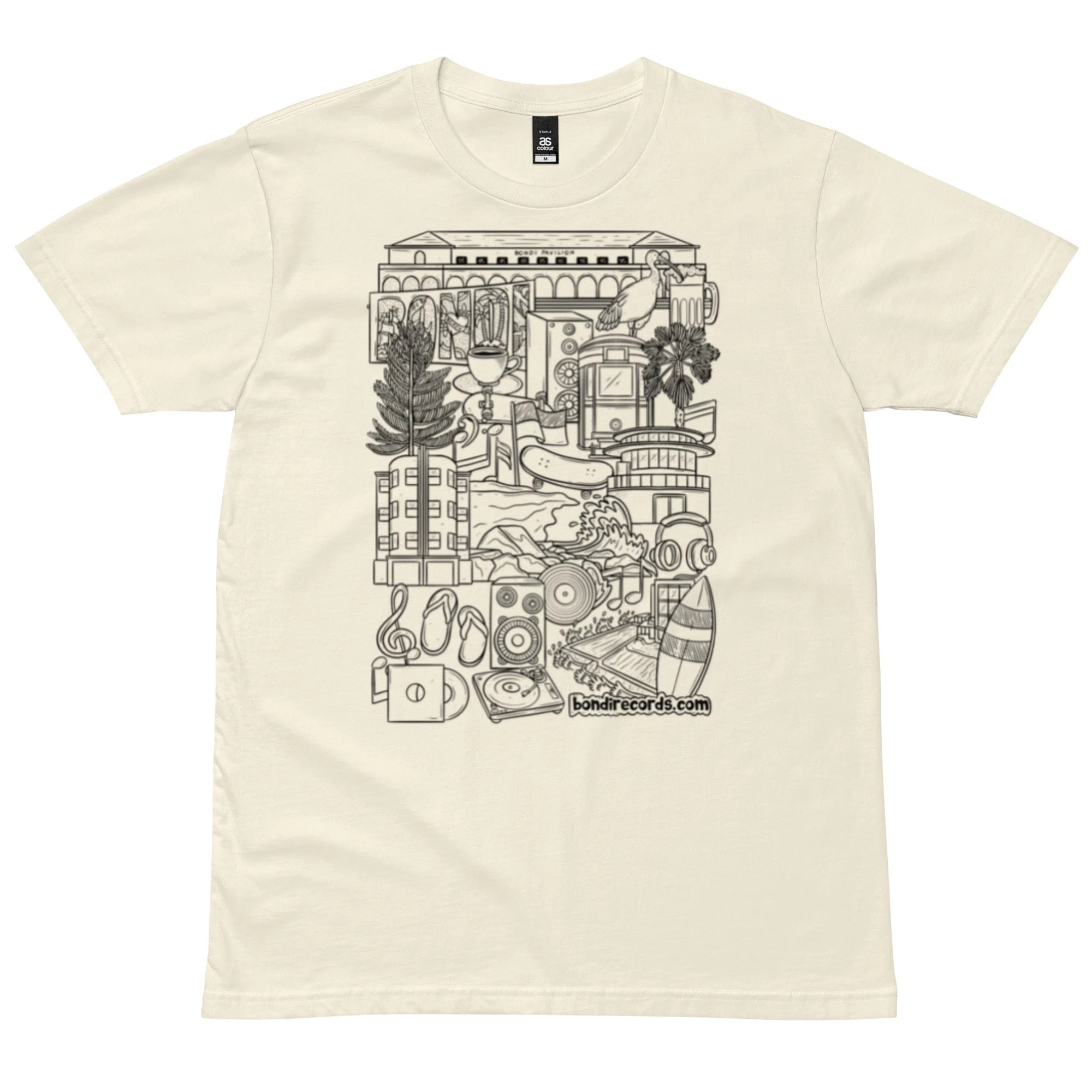 Bondi Records men's illustration t-shirt - light - Image 5