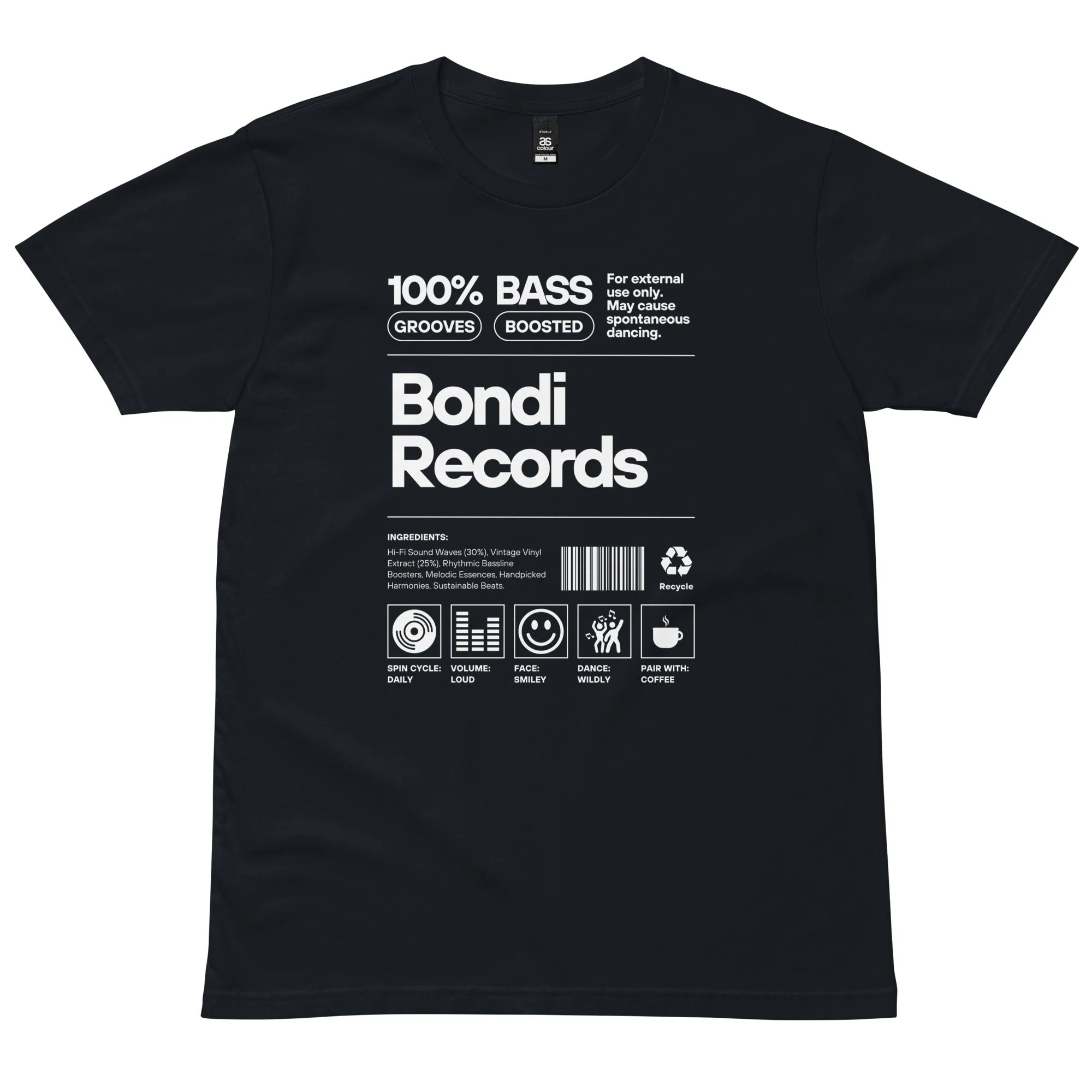 Bondi Records men's ingredient t-shirt - dark - Image 2