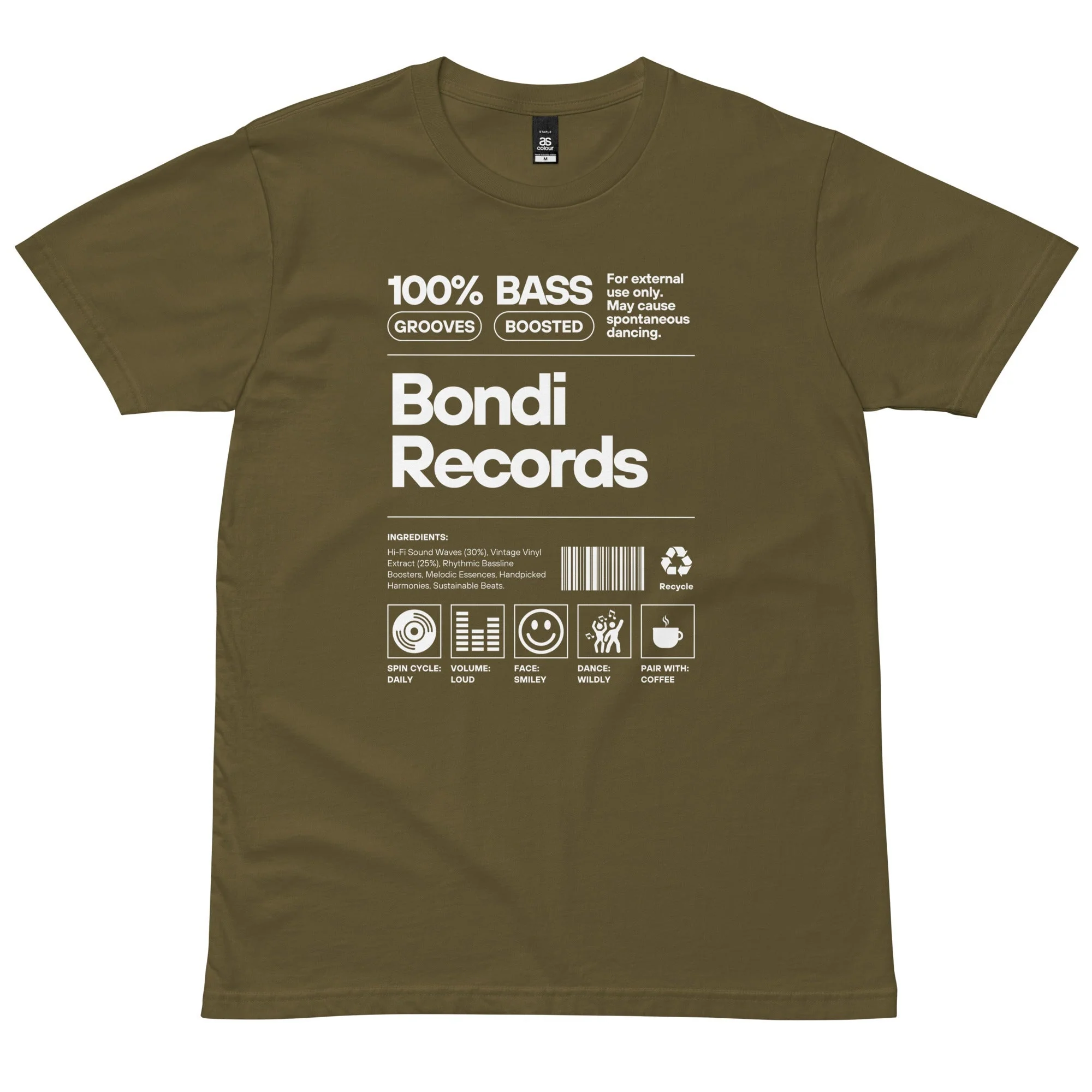 Bondi Records men's ingredient t-shirt - dark - Image 3