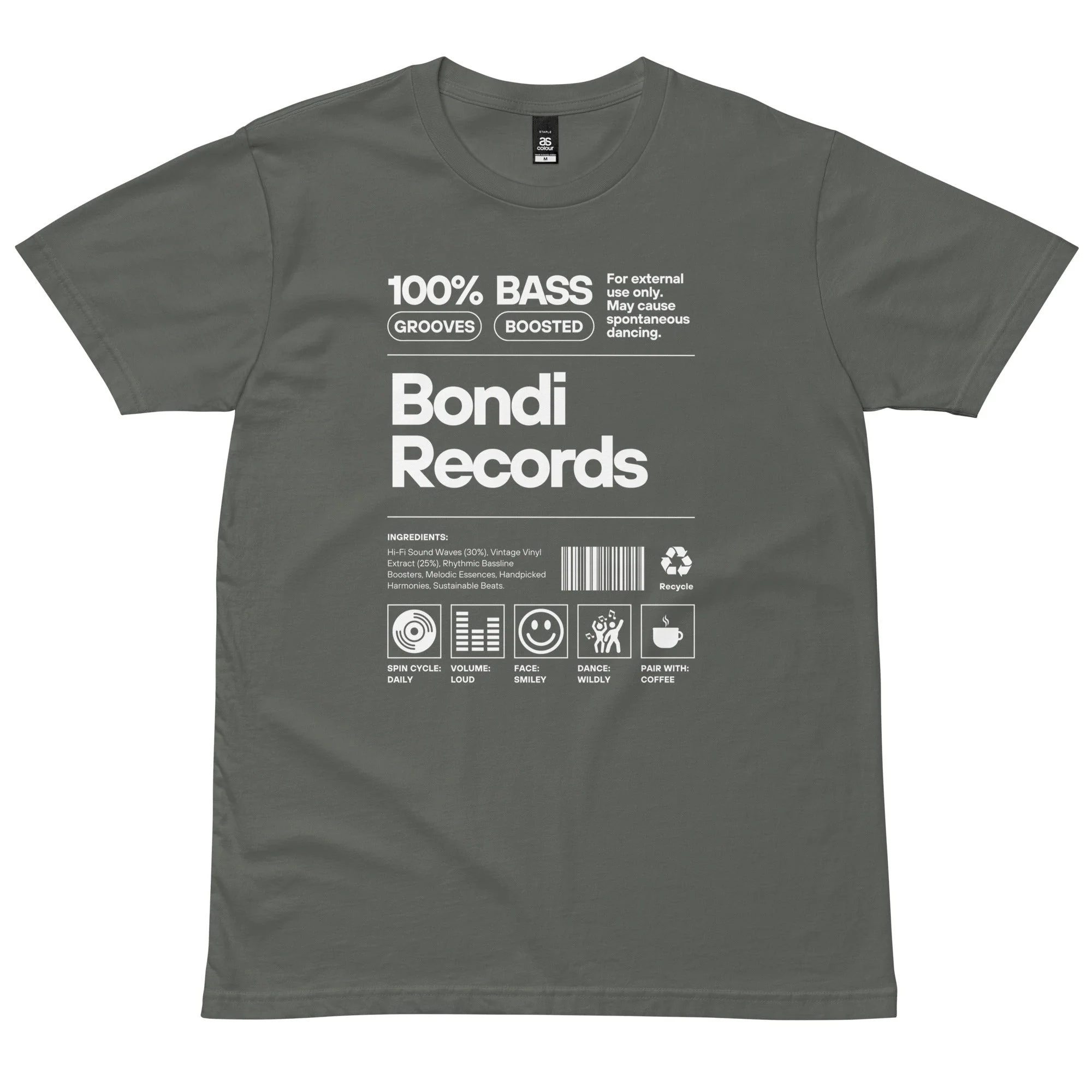 Bondi Records men's ingredient t-shirt - dark - Image 4