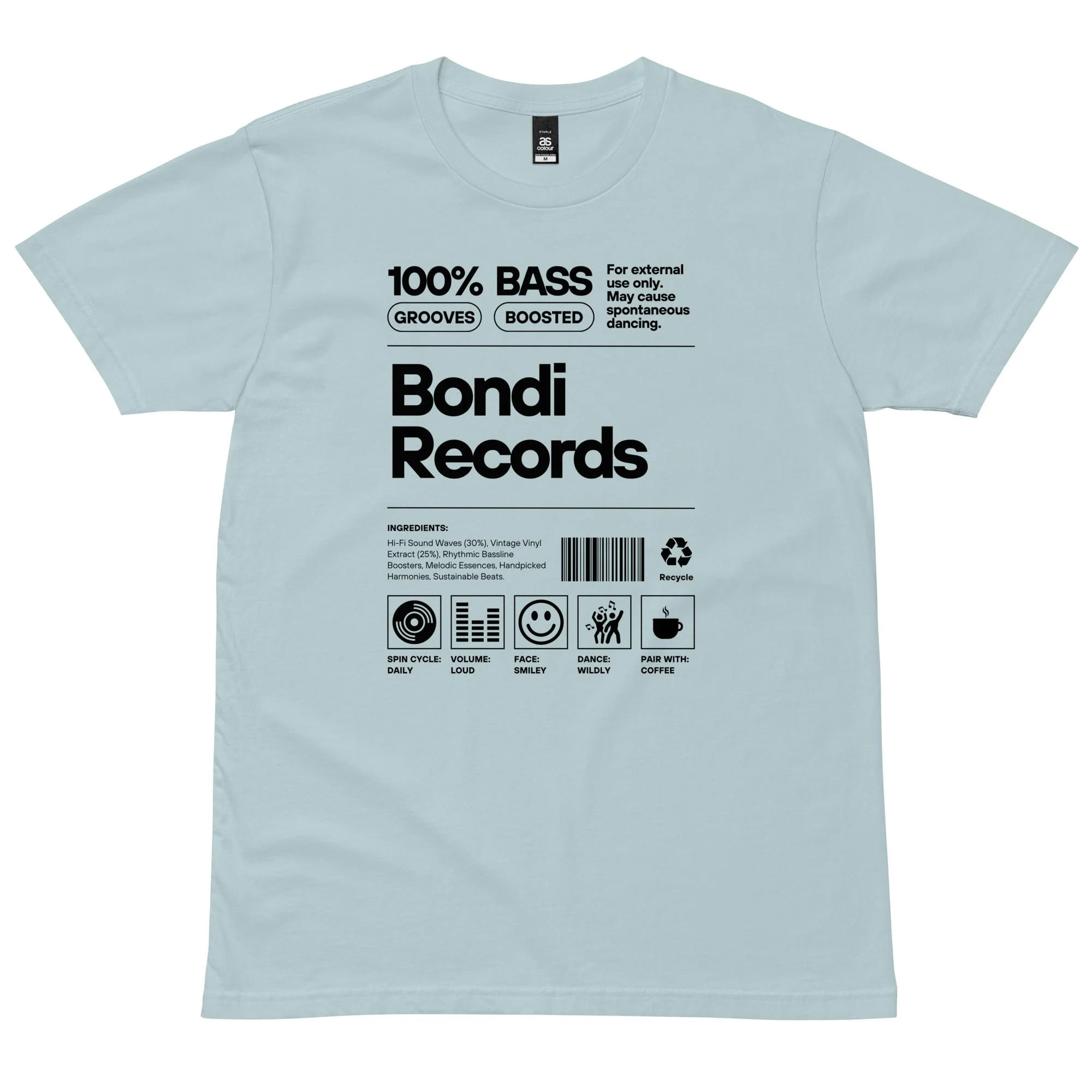 Bondi Records men's ingredient t-shirt - light - Image 3
