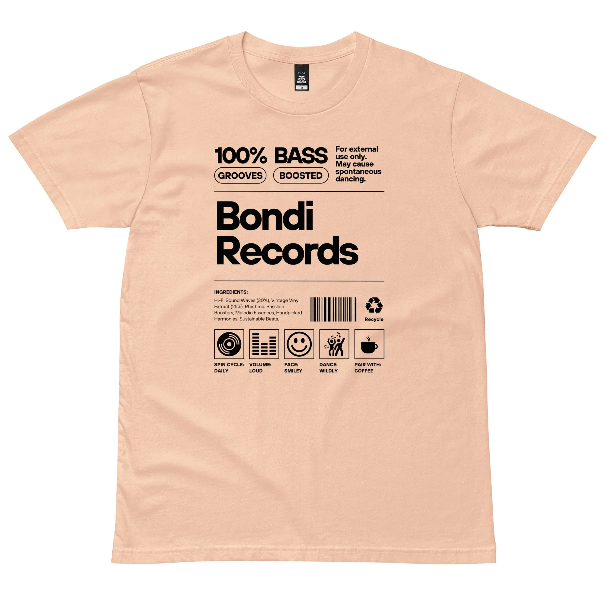 Bondi Records men's ingredient t-shirt - light - Image 4
