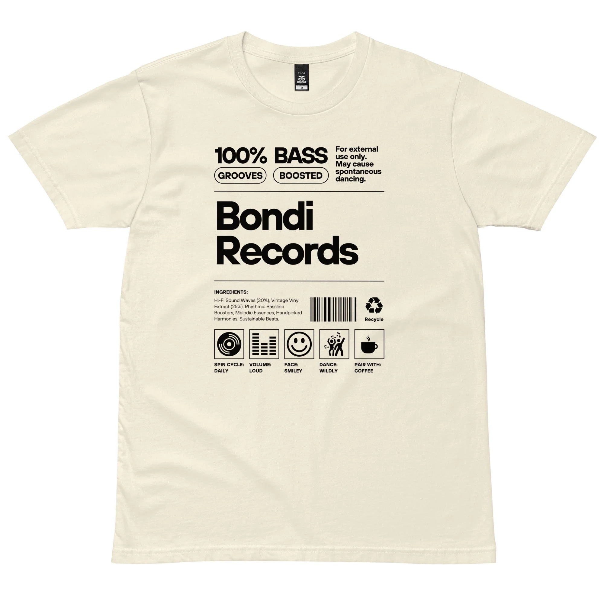 Bondi Records men's ingredient t-shirt - light - Image 5