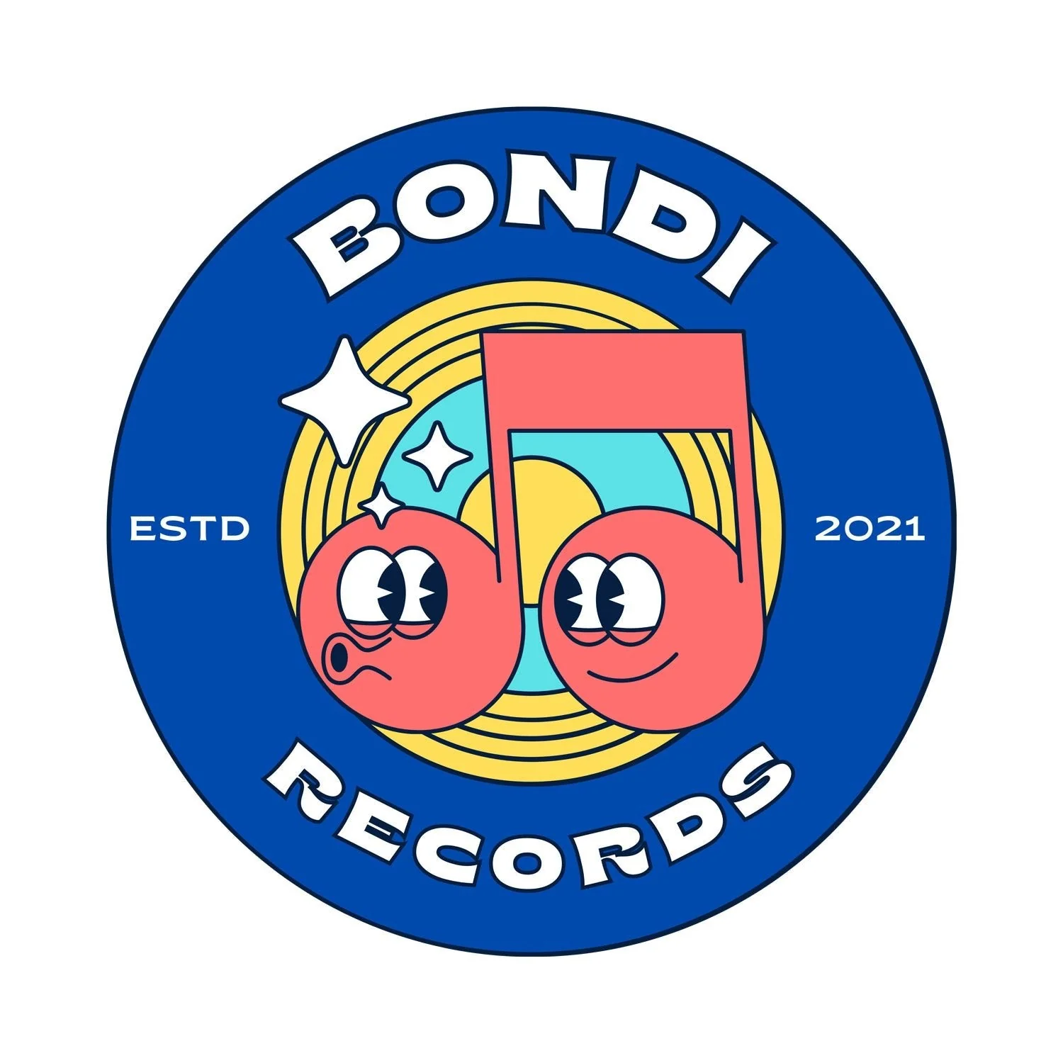 Bondi Records men's retro doodle t-shirt - dark - Image 5