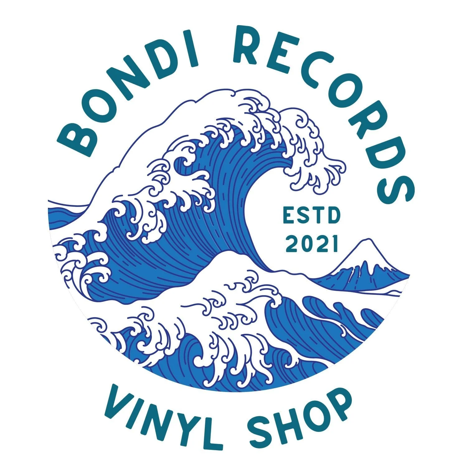 Bondi Records men's wave t-shirt - light - Image 6