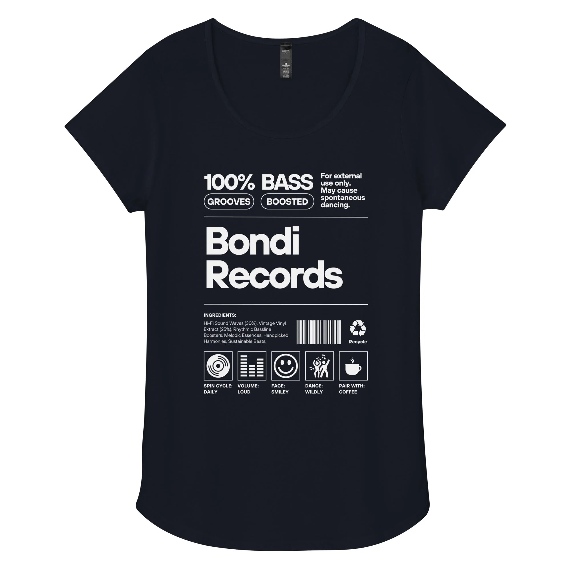 Bondi Records women’s ingredient t-shirt - dark - Image 2