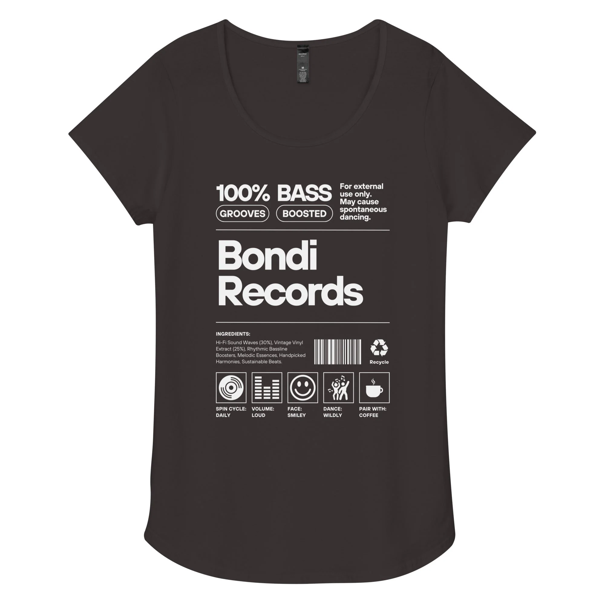 Bondi Records women’s ingredient t-shirt - dark - Image 3