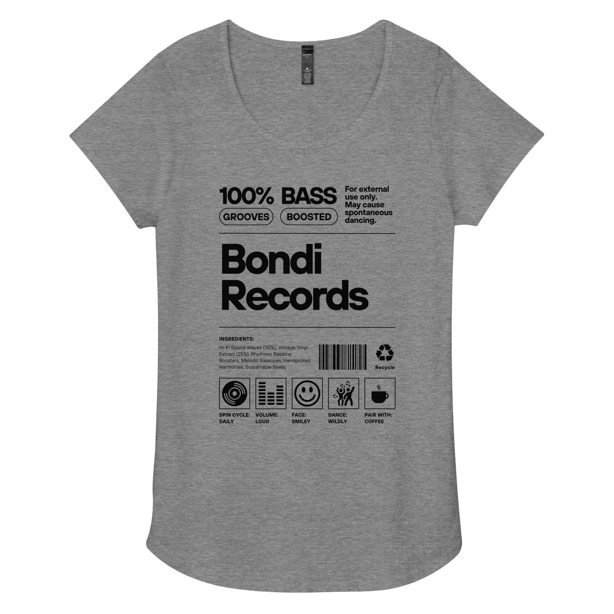 Bondi Records women’s ingredient t-shirt - light - Image 2