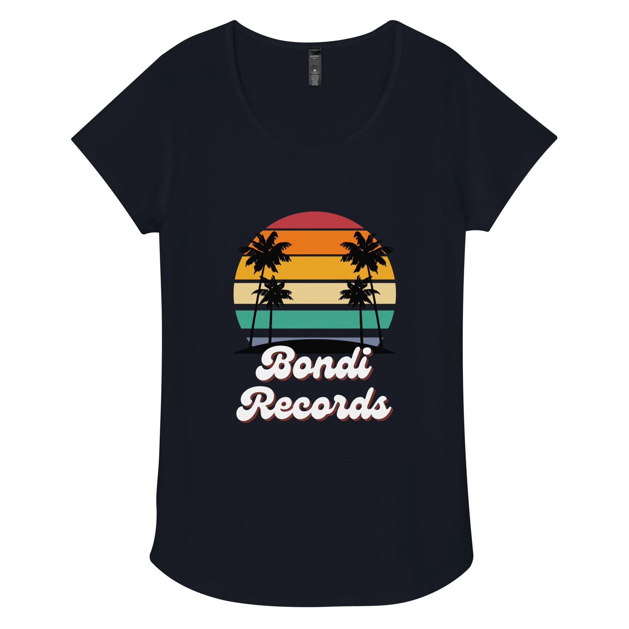 Bondi Records women’s retro beach t-shirt - dark - Image 2