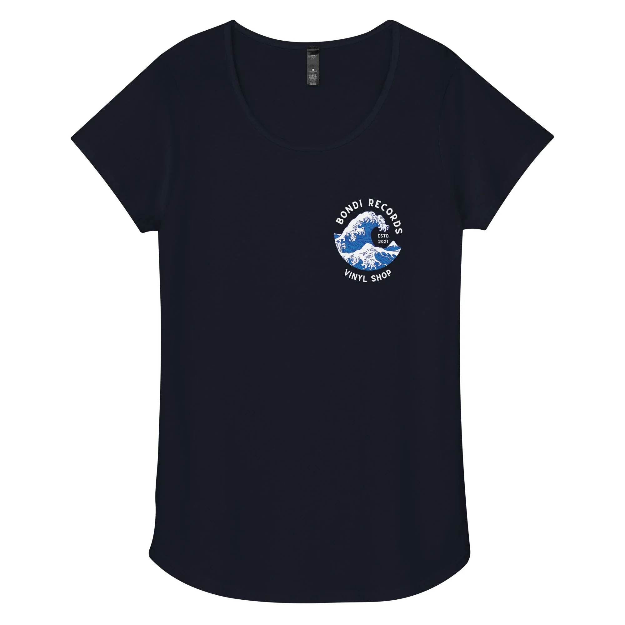 Bondi Records women’s wave t-shirt - dark - Image 2