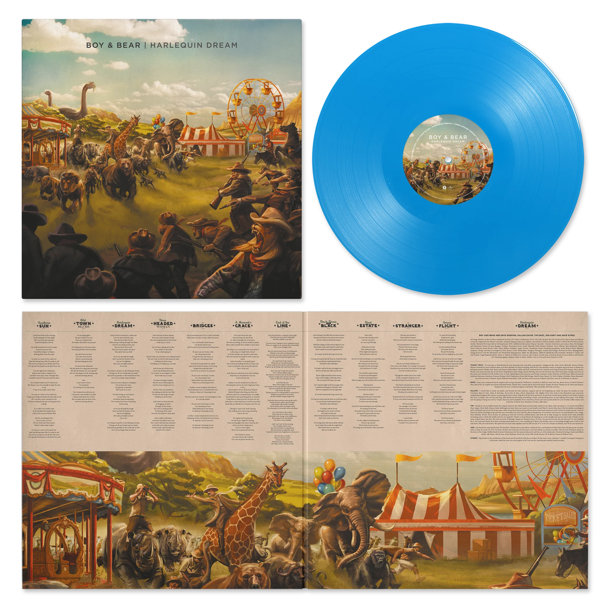 Boy & Bear - Harlequin Dream - 10th Anniversary Blue Vinyl LP Record - Image 2