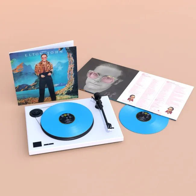 Elton John - Caribou - Sky Blue Vinyl LP Record - Image 2