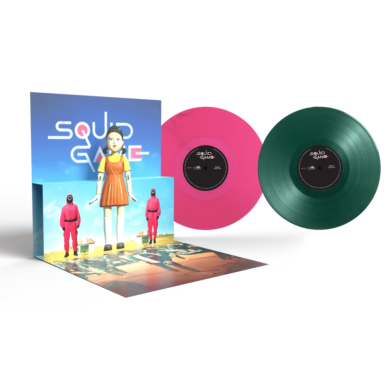 Jung Jaeil - Squid Game Original Soundtrack - Green & Pink Vinyl LP Record - Image 4