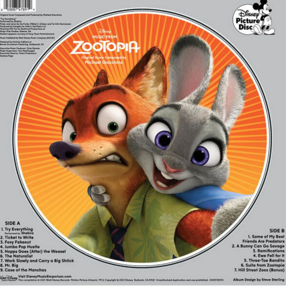 Michael Giacchino – Music From Zootopia (Original Score) - Picture Disc Vinyl LP Record - Image 2