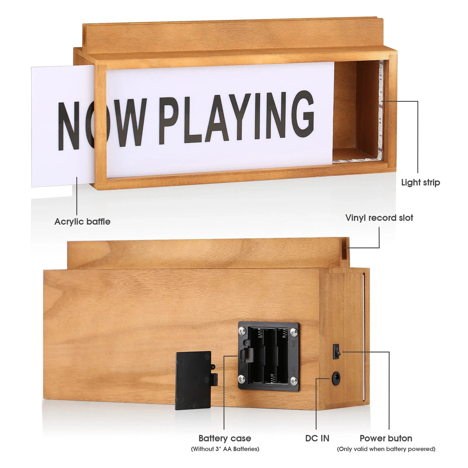 Multicolour LED Lightbox Now Playing Vinyl Record Stand - Image 5