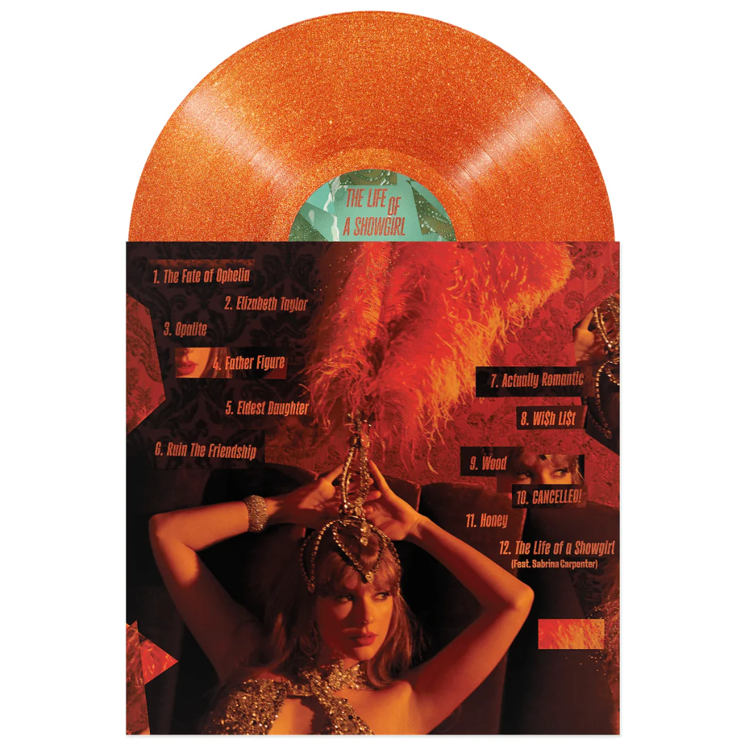 Taylor Swift - The Life of a Showgirl - Sweat & Vanilla Perfume Portofino Orange Glitter Vinyl LP Record - Image 2