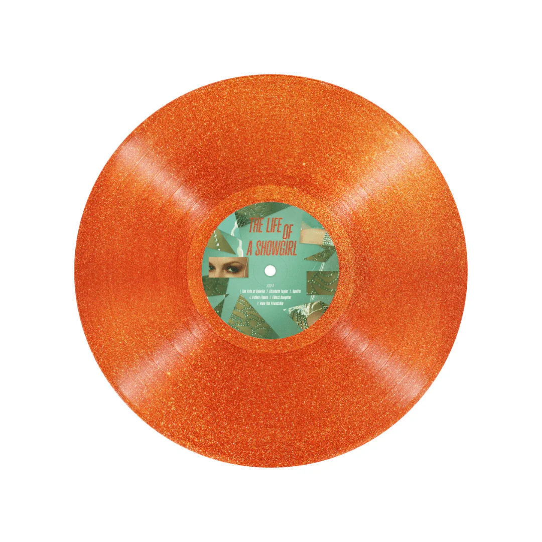 Taylor Swift - The Life of a Showgirl - Sweat & Vanilla Perfume Portofino Orange Glitter Vinyl LP Record - Image 3