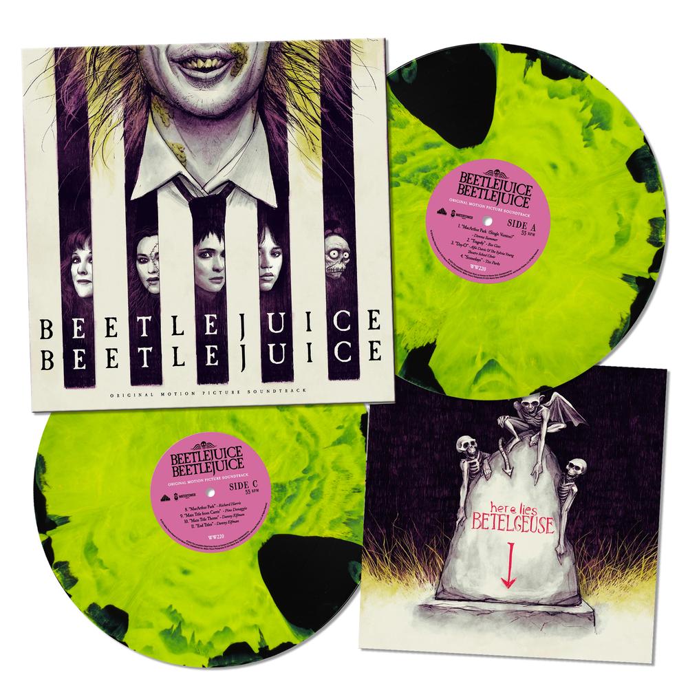 Various Artists - Beetlejuice - Neon Green Black Marble Vinyl LP Record - Image 2