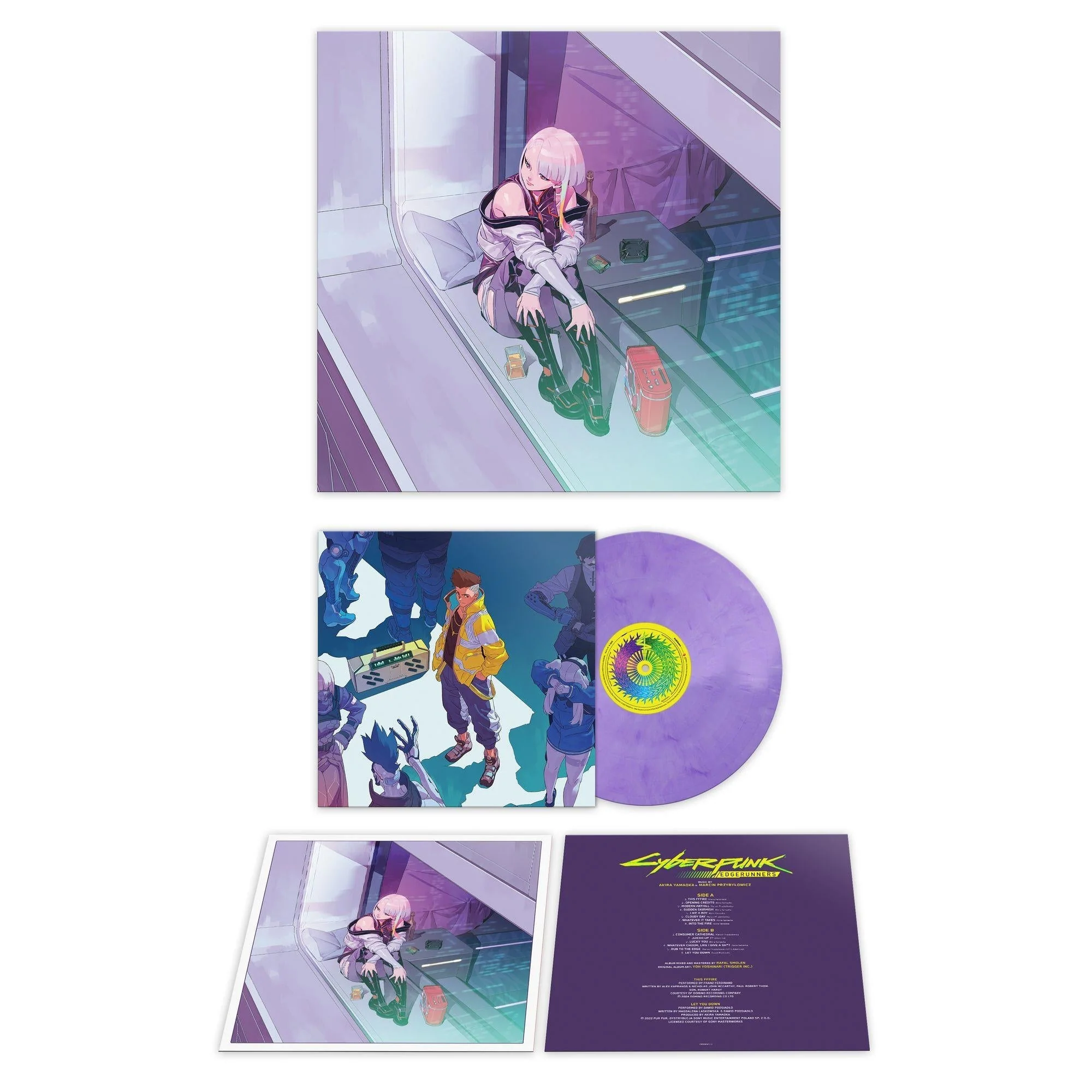 Various Artists - Cyberpunk: Edgerunners - Transparent Marbled Purple Vinyl LP Record - Image 2