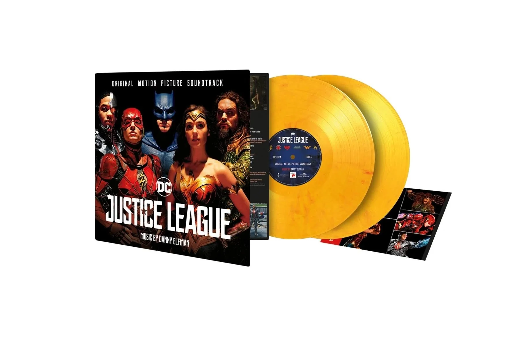 Various Artists - Justice League Soundtrack - Flaming Vinyl LP Record - Image 2