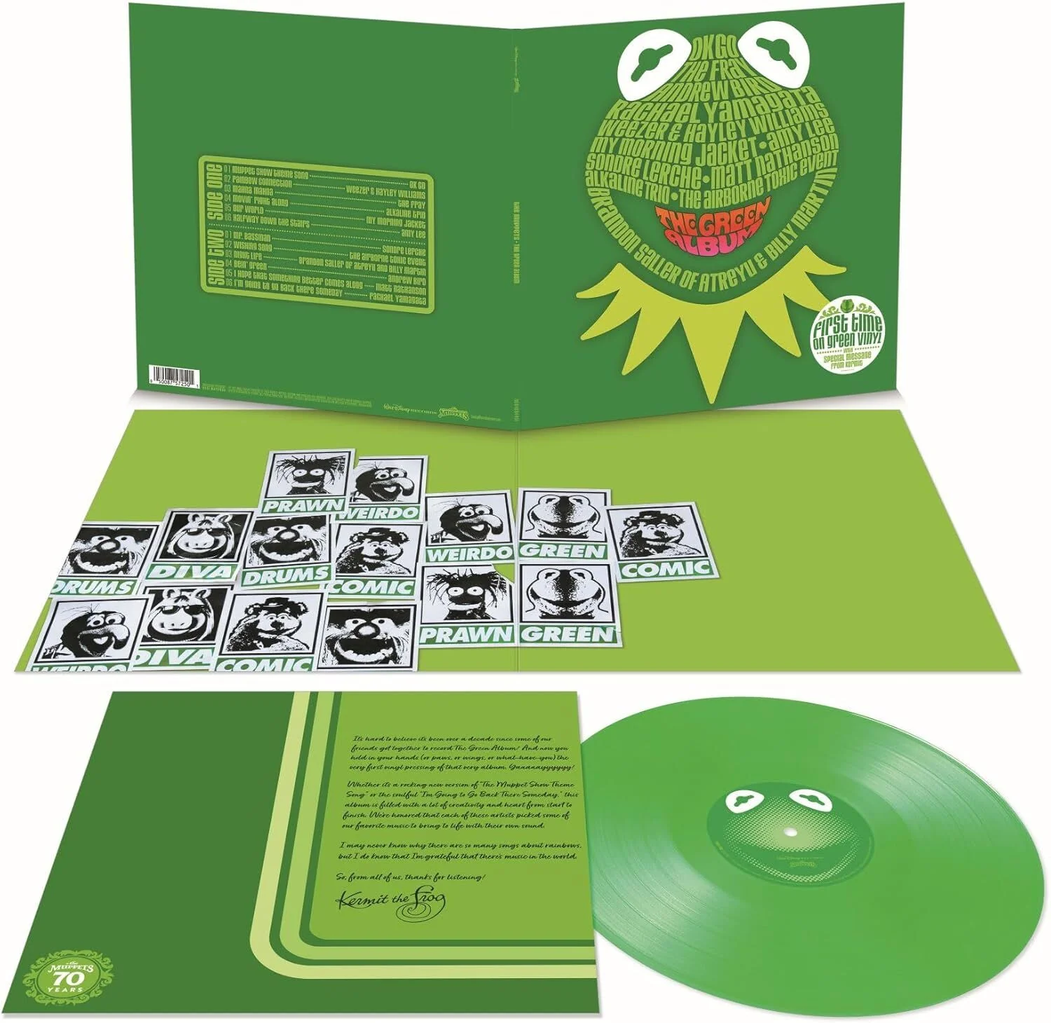 Various Artists - The Muppets: The Green Album - Green Vinyl LP Record - Image 2