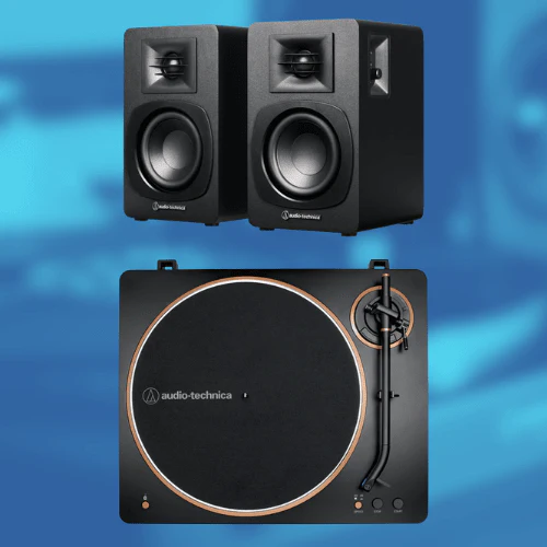 Vinyl Starter Kit – Audio Technica LP70XBT Turntable & Edifier R1280 DB 2.0 Studio Speakers Bundle - Image 3